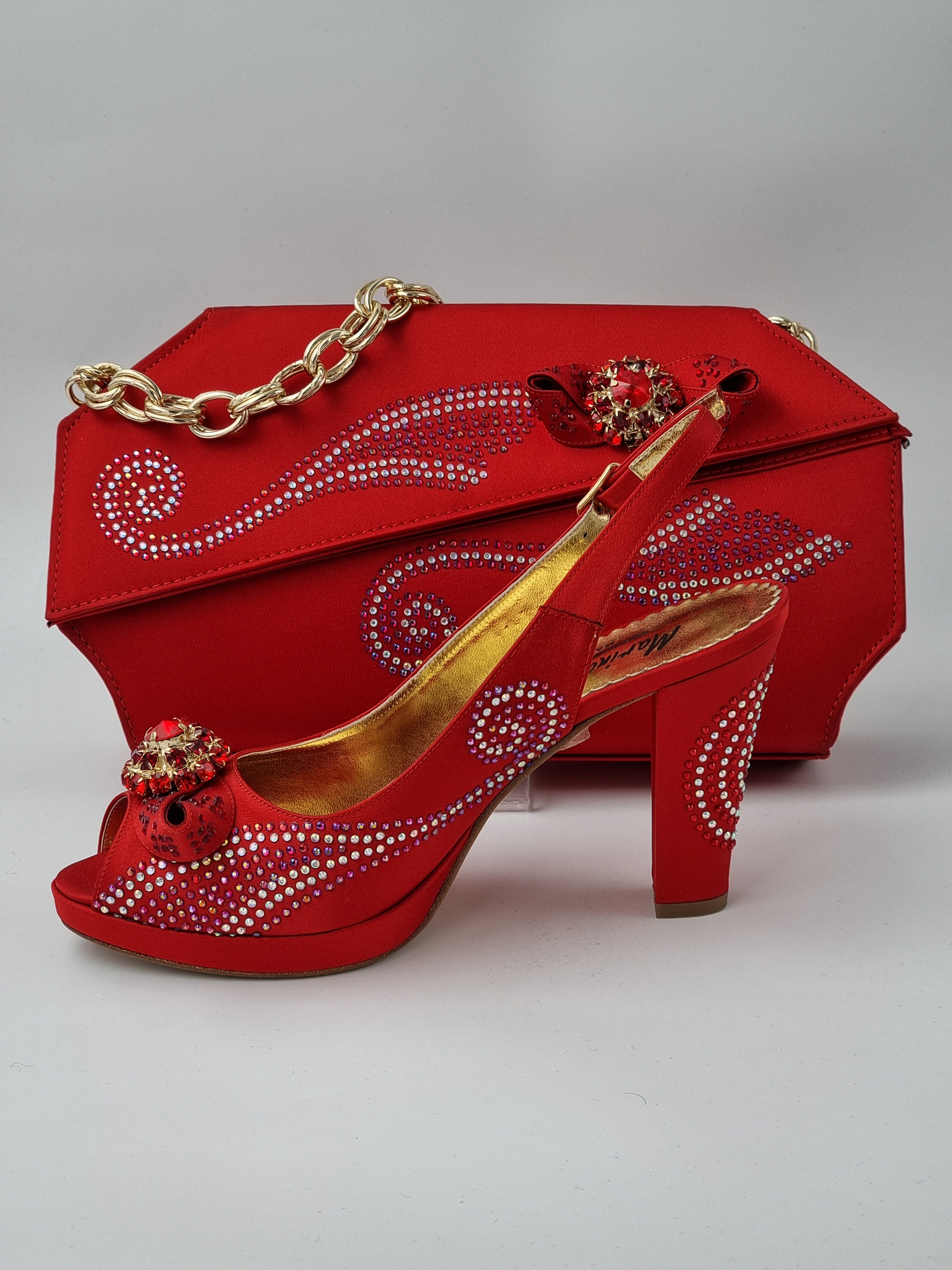 Marino Carlo Red 'Adorned' Set - Classic Shoes London