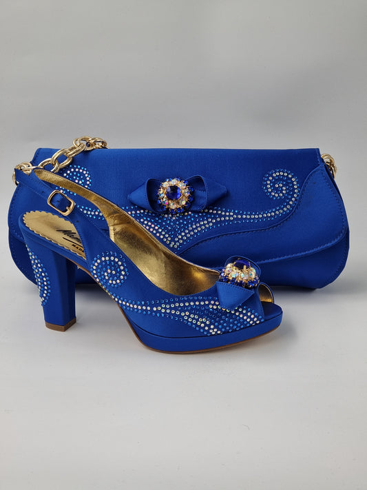 Marino Carlo Royal Blue 'Adorned' Set - Classic Shoes London