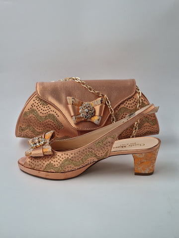 Rose Gold 'Glittered Stroke' Set - Classic Shoes London