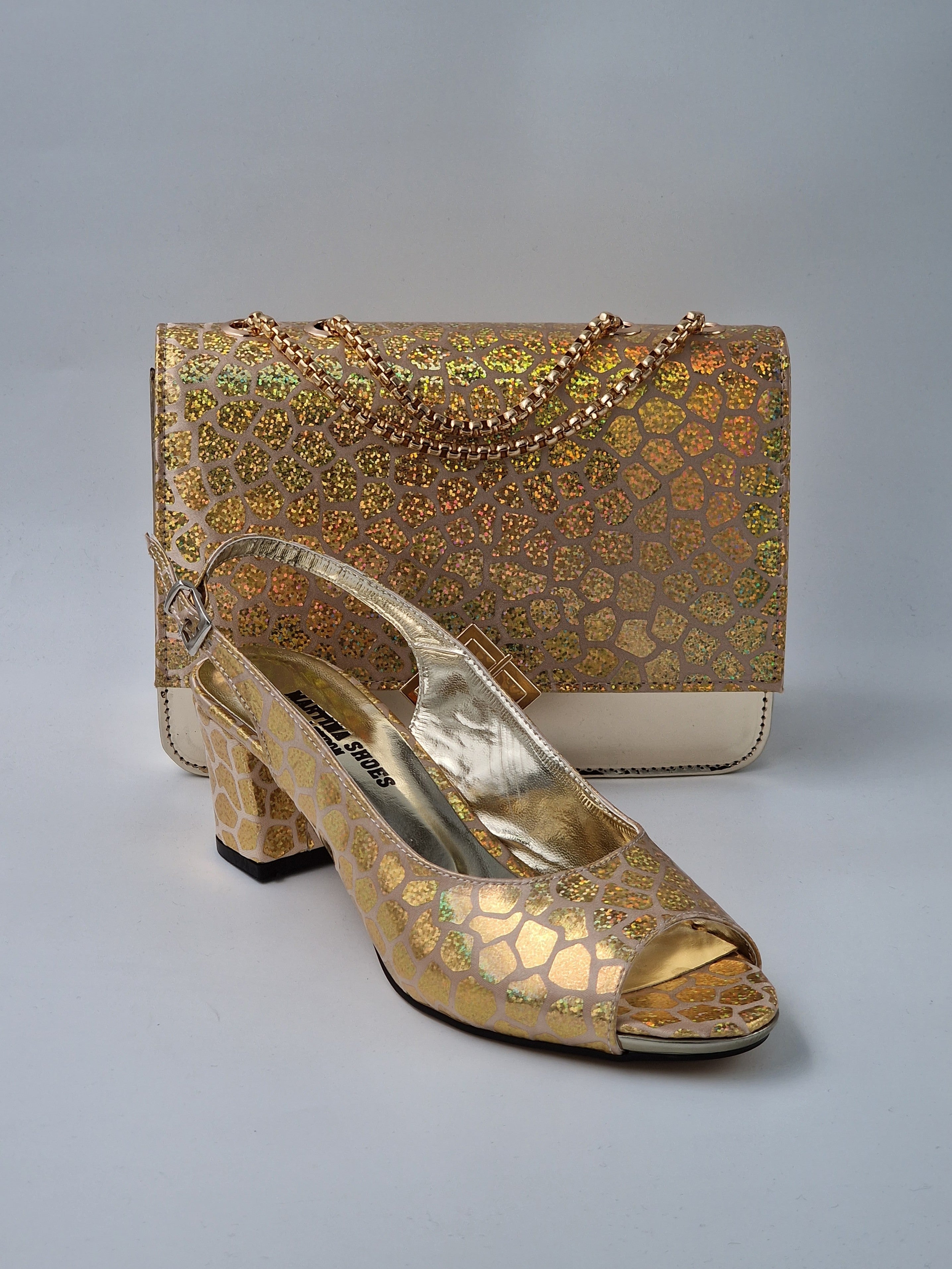 Gold 'Leopard' Set - Classic Shoes London