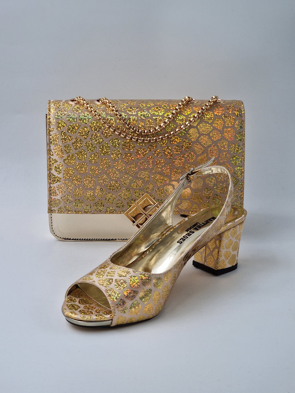 Gold 'Leopard' Set - Classic Shoes London