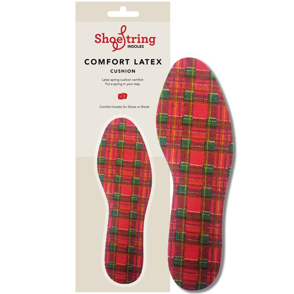 Shoestring Insoles Red Tartan - Classic Shoes London